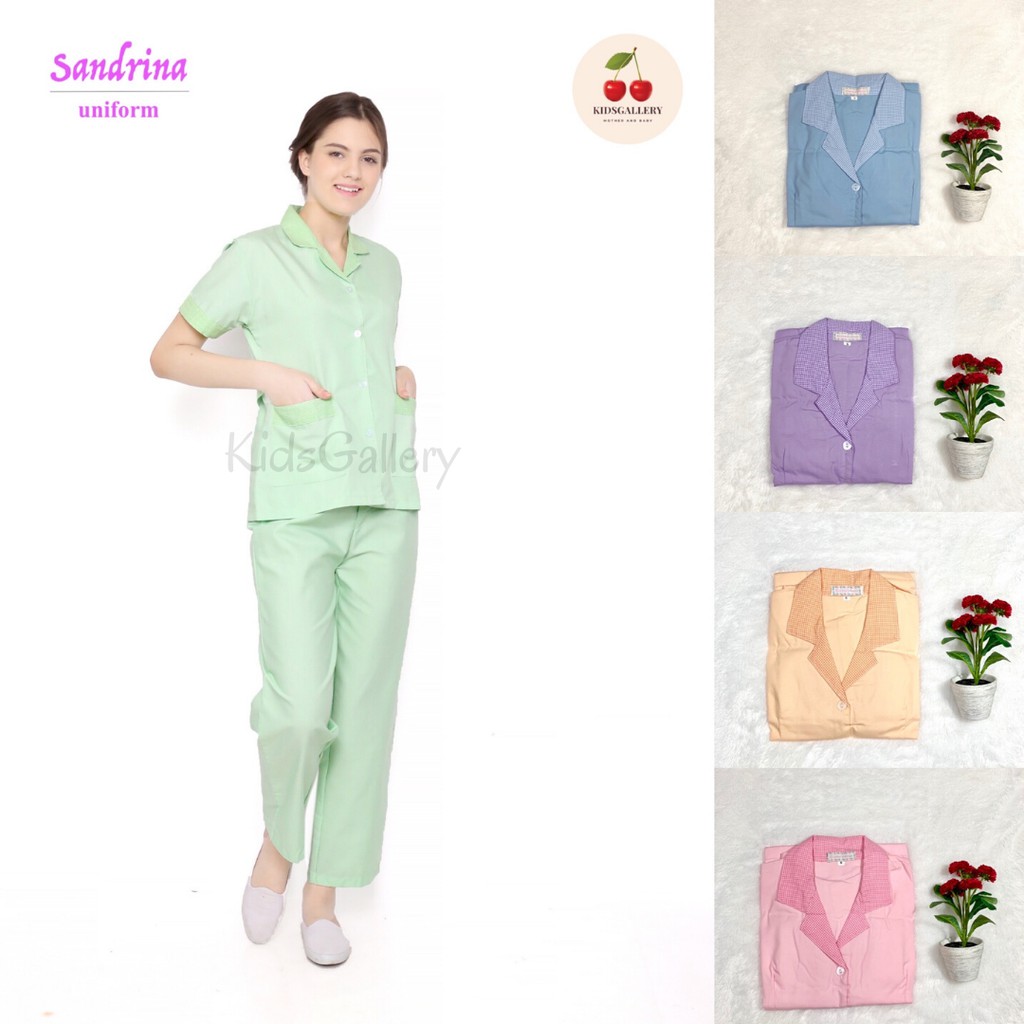 [SANDRINA] Baju seragam suster/ seragam nanny/ baju baby sitter ( celana panjang )