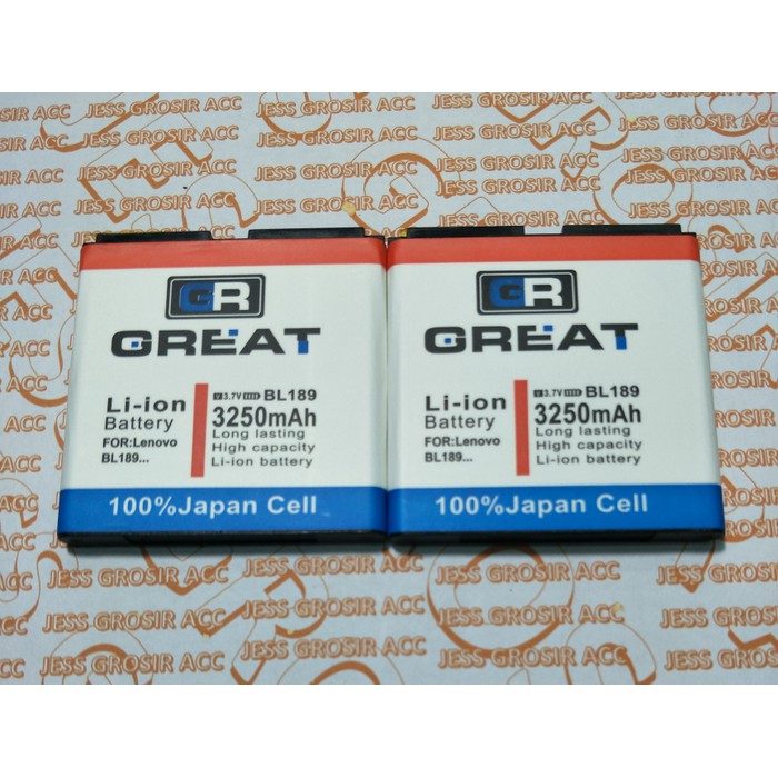 Baterai Battery GREAT Double Power IC Protection LENOVO BL189 BL-189 , K800