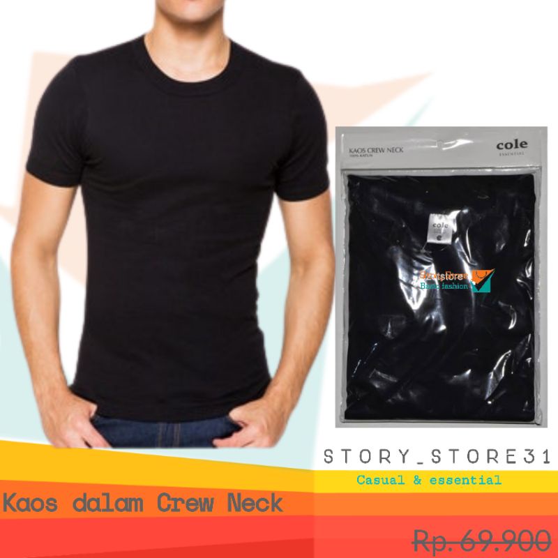 KAOS DALAM PRIA V NECK - CREWNECK COLE