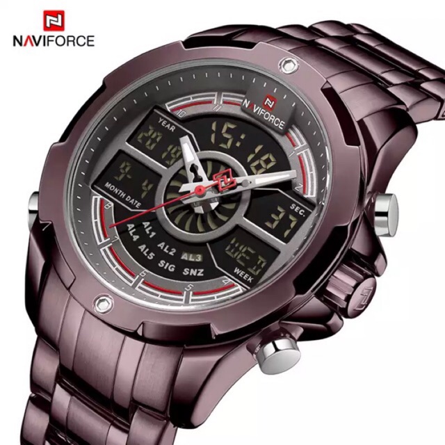 JAM TANGAN PRIA TERBARU SPORT MEREK NAVIFORCE NF-9170 CE/CE