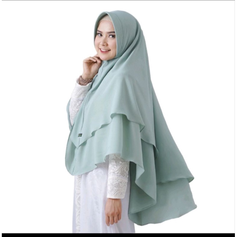 preloved Khimar syar'i by Maula hijab putih tulang