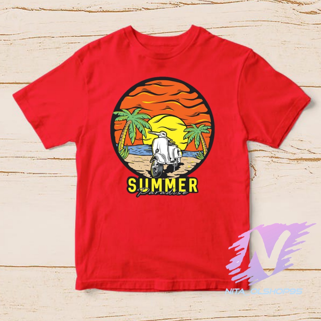 kaos summer baju kaos anak pantai summer vespa