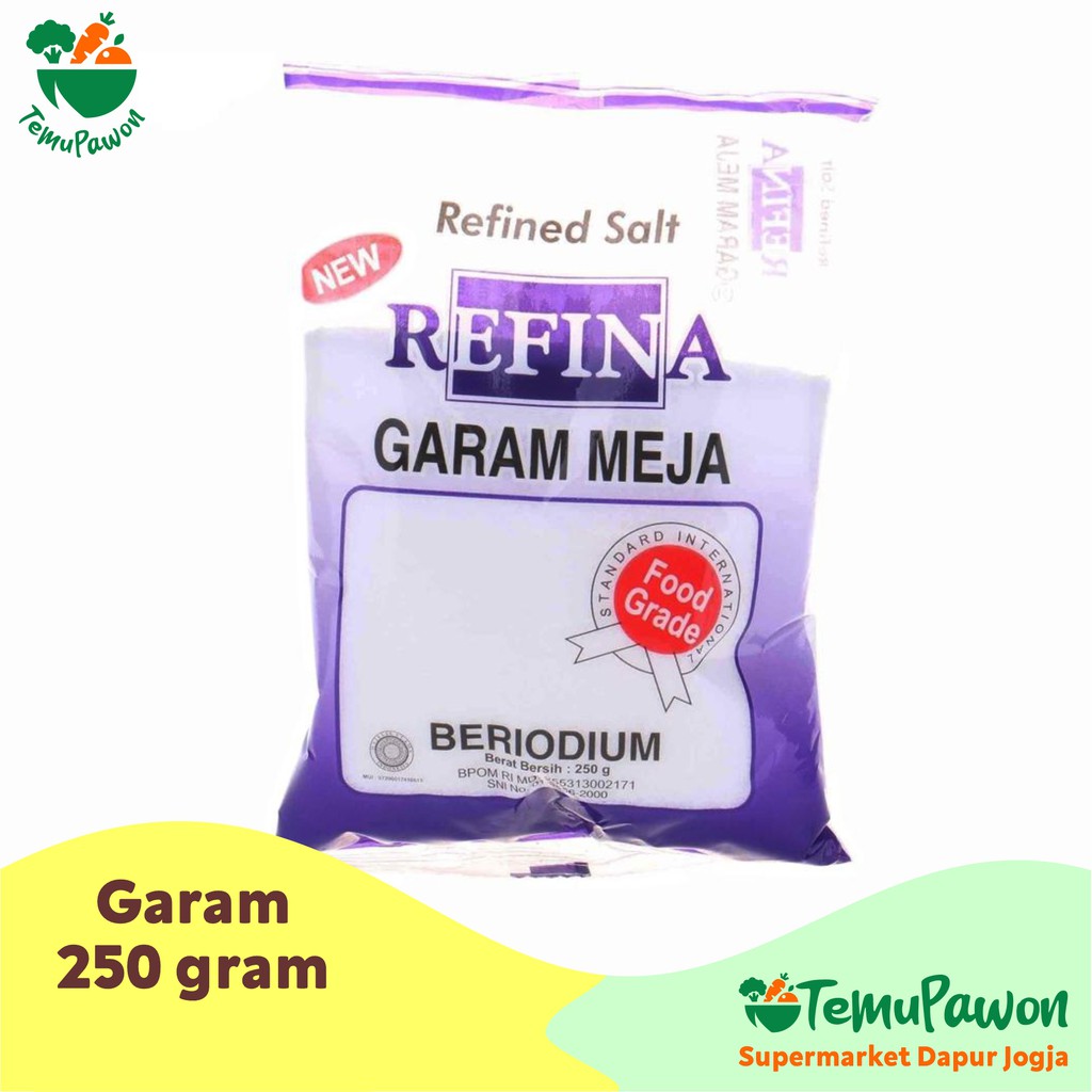 

GARAM MEJA REFINA 250 gram - Garam Dapur Serbaguna - TemuPawon