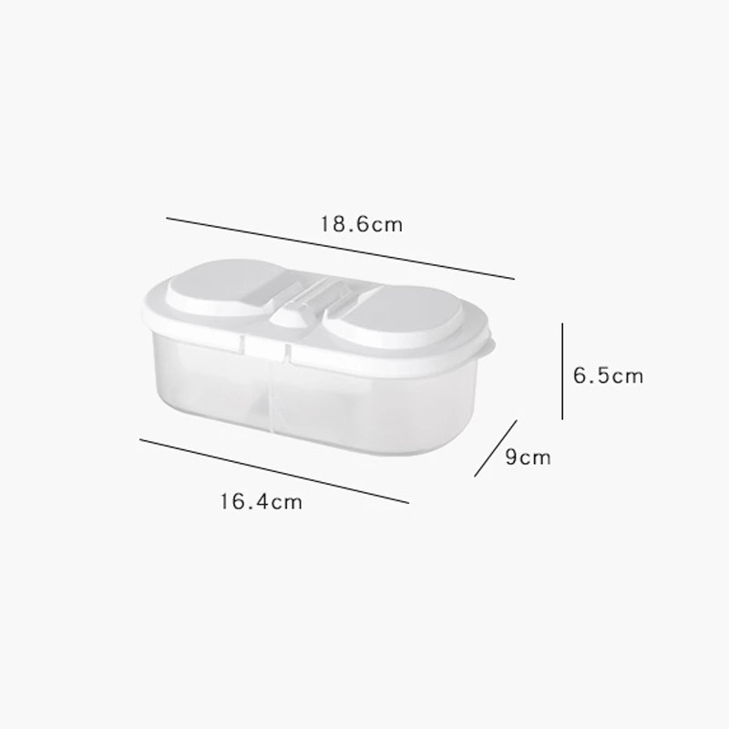 2Pcs/set Refrigerator Food Fresh-keeping Box / Double Compartment Covered Fruit Vegetable Food GrainStorage Box