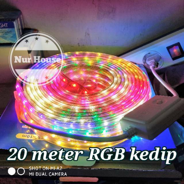 UPDATE STOK READY Lampu hias led strip lampu selang RGB warna warni kedip kedip 20 meter