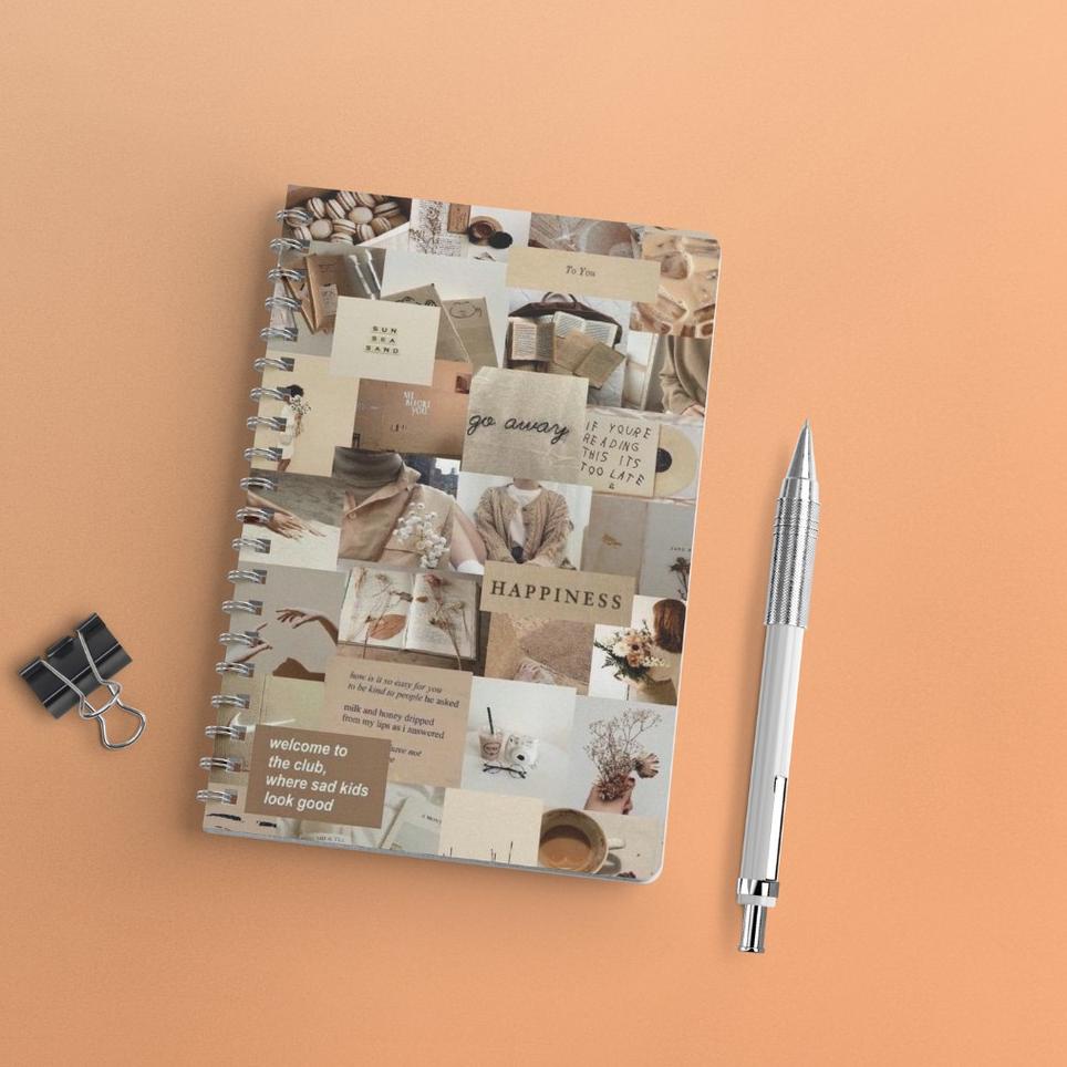 

ze❃Ready Notebook Aesthetic Edition 1 Lined Grid Dot Ukuran A5 Ring Spiral Jurnal Catatan Buku Spiral Binder 97 ☋