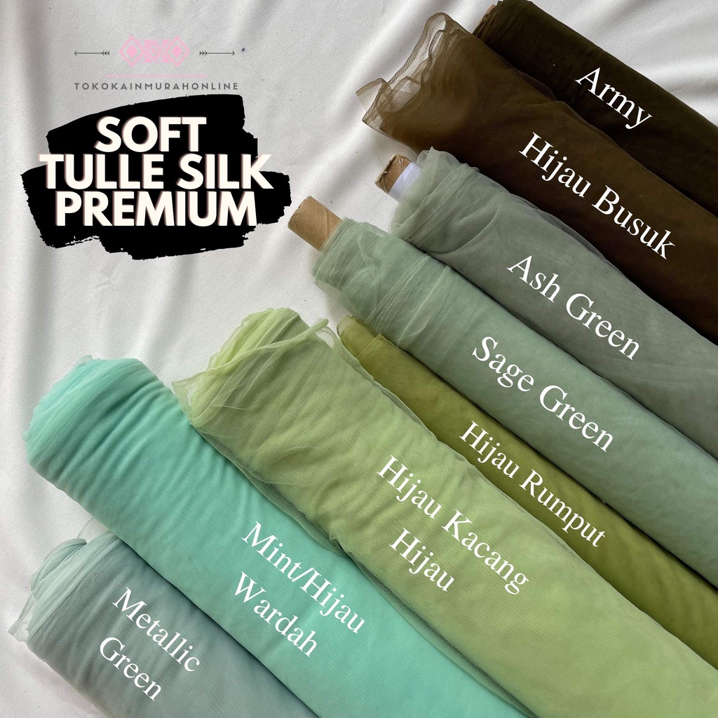 Kain Tile (Soft Tulle/Kain Tille lembut) HALUS Polos Silky Premium (WARNA LENGKAP) I TERLEMBUT & TERMURAH CAP 3 BINTANG Image 6