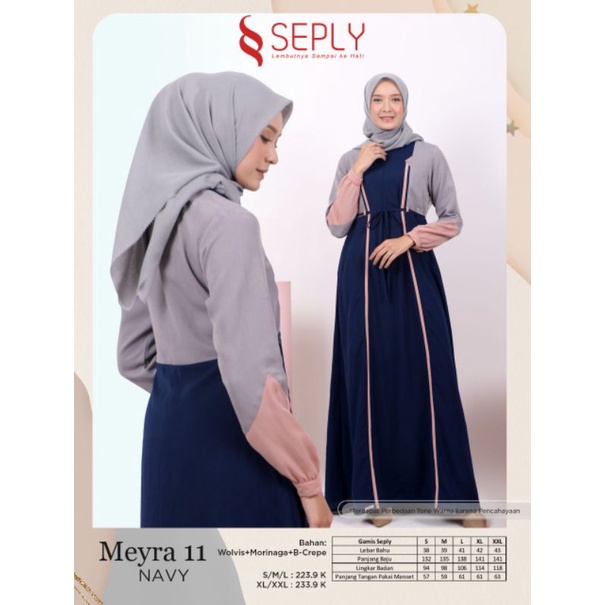 MEYRA 11 NAVY | GAMIS BY SEPLY TERBARU 2022 | GAMIS SIMPLE TERMURAH