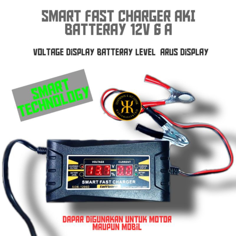 SMART CHARGER ALAT CES AKI MOBIL MOTOR 12V 2 /6/10 /20 AMPERE