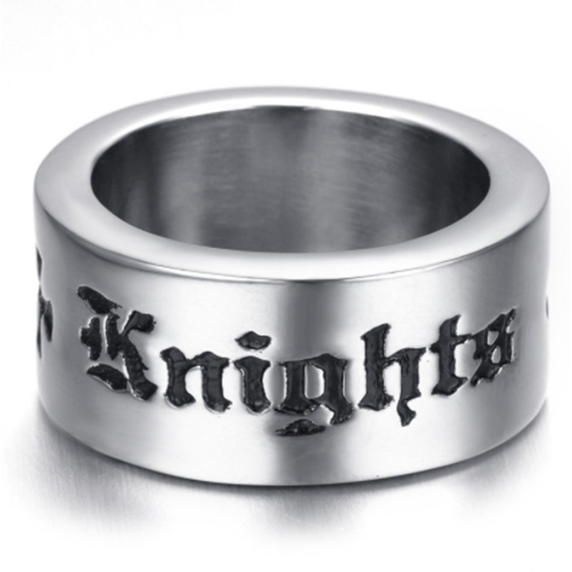 QD Perhiasan Cincin Punk Vintage Desain Knights &amp; templar untuk Wanita