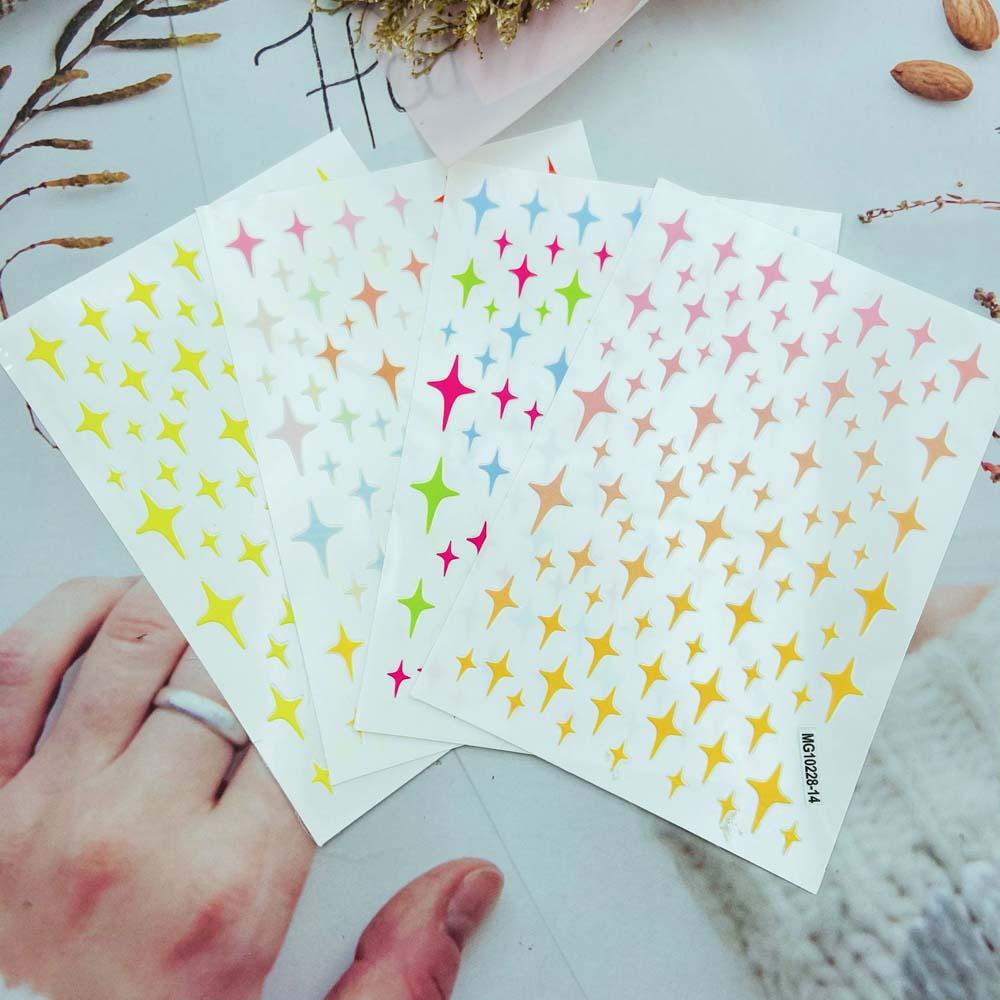 AUGUSTINA Agustina 3D Nail art sticker Kualitas Tinggi Motif Starburst Manicure Slider decals