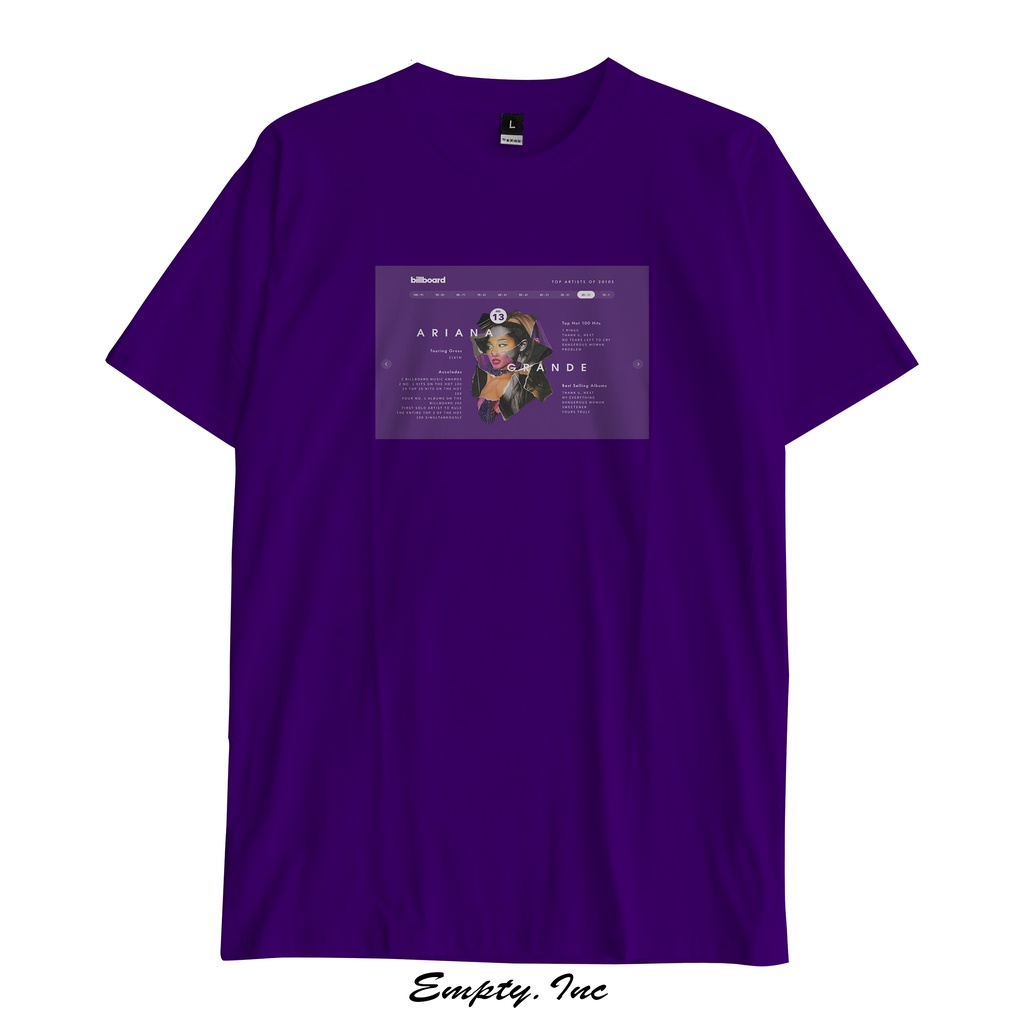 Kaos Ariana Grande Billboard Merch Music Tee