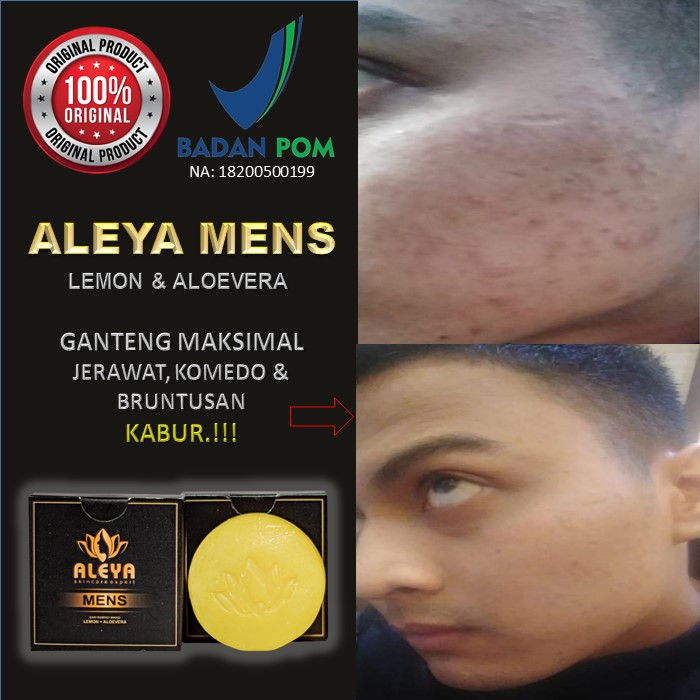 "ALEYA MENS" SABUN CUCI MUKA PRIA PEMUTIH WAJAH PENGHILANG JERAWAT KOMEDO FLEK HITAM BERMINYAK