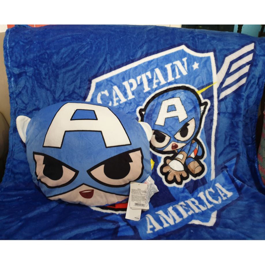 Miniso Marvel Bantal Selimut Captain America