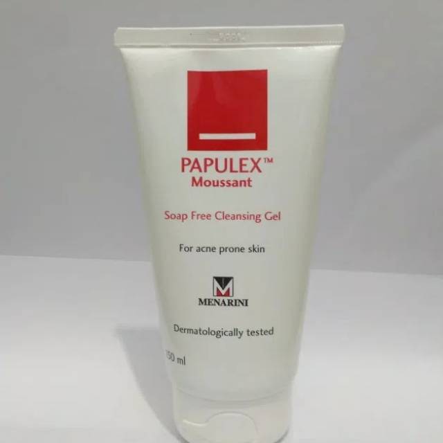 Papulex moussant cleansing gel 150 ml soap free anti acne jerawat