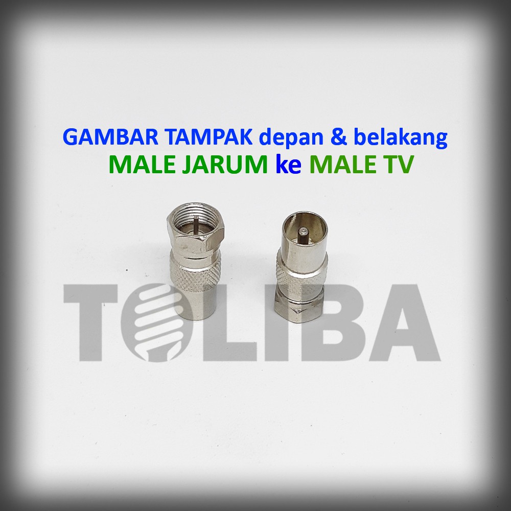 konektor jack male to male tv antena drat besi / sambungan converter jack cowo jarum tv ke cowo tv