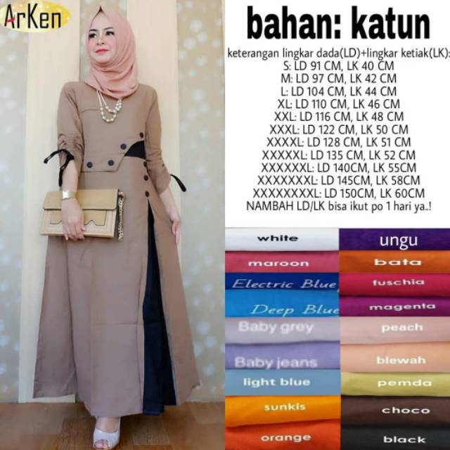 Arken maxidress wanita katun jumbo Bigsize ld 150