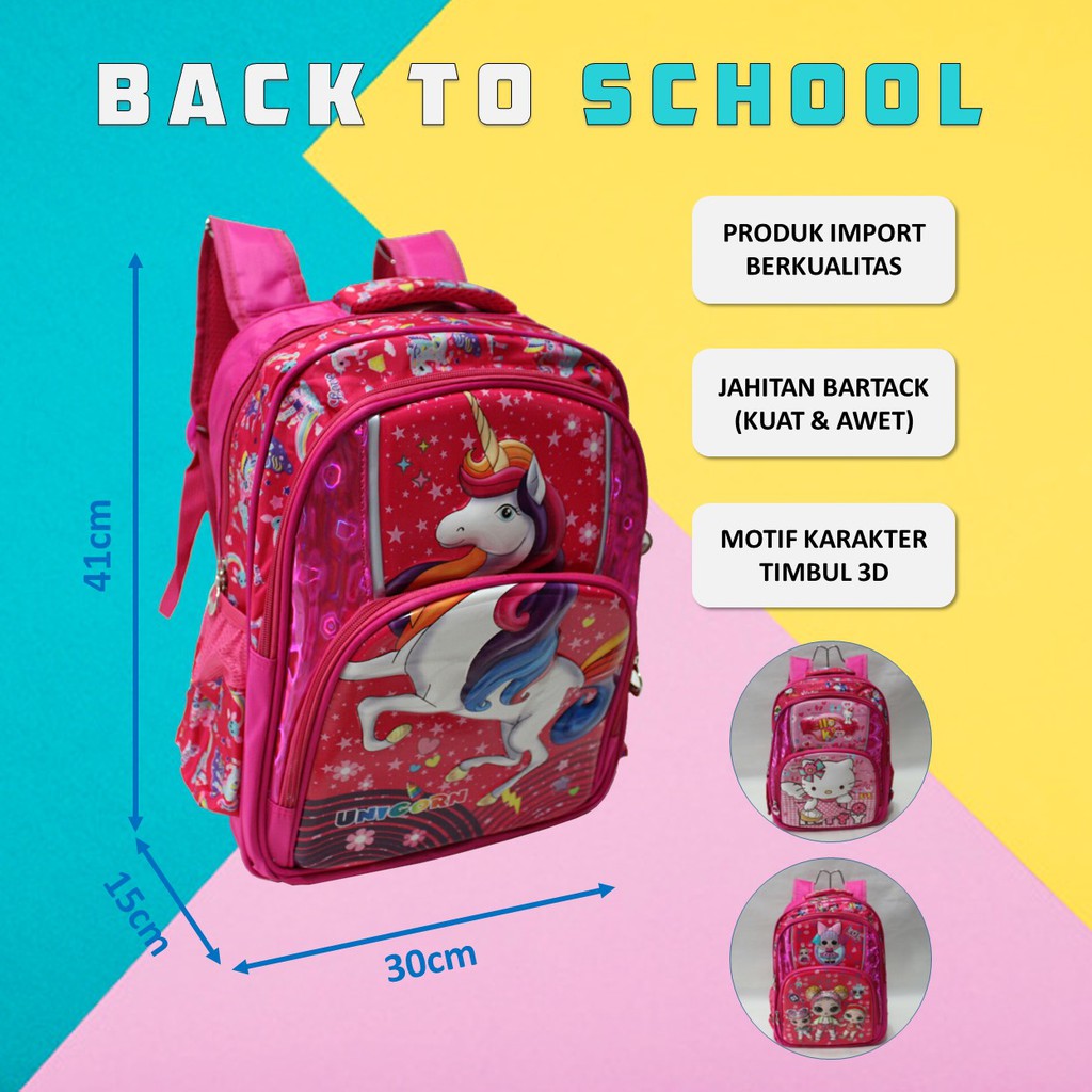 Tas Sekolah - Tas Ransel Anak Karakter - Tas Anak Import