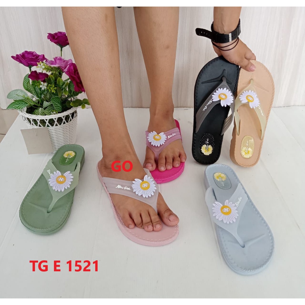 gof NEW ERA TG E 1521 Sandal Japit Sun Flower Anak Perempuan Sendal karet Anti Slip Original