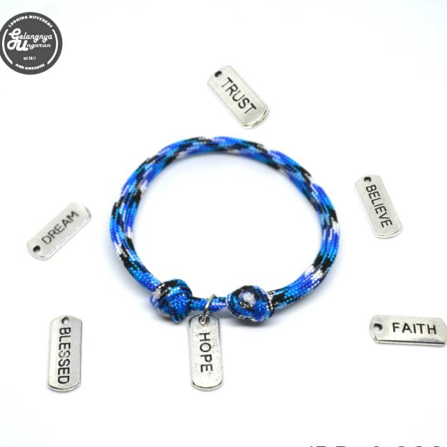 Gelang Paracord Sliding + Charm