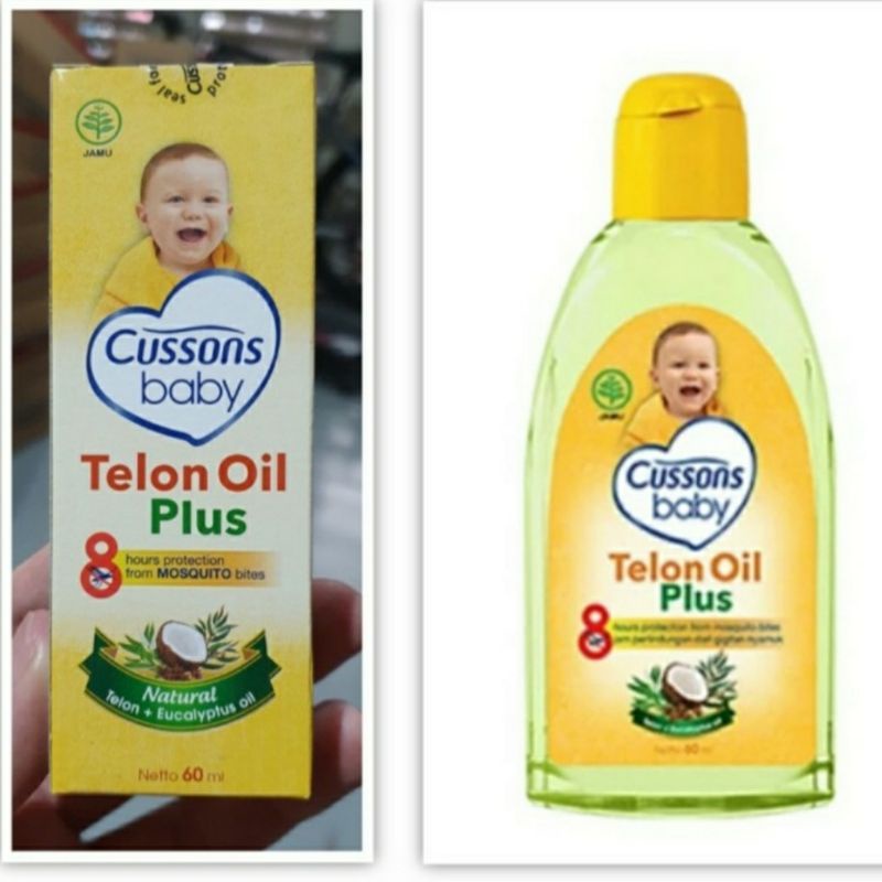 Cussons Telon Oil Plus 60ml / Minyak Telon Bayi Anti nyamuk Natural