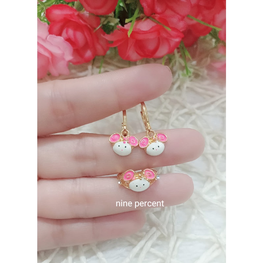 BISA COD, SET PERHIASAN ANAK/AKSESORIS FASHION/ANTING DAN CINCIN