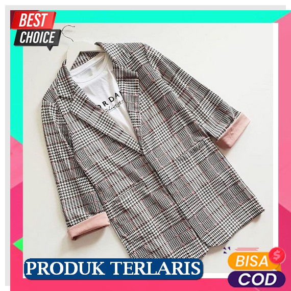 Atasan Blazer Wanita Scuba Premium Asesoris Kancing / Blazer Scuba Import Blazer Import Premium//Bla