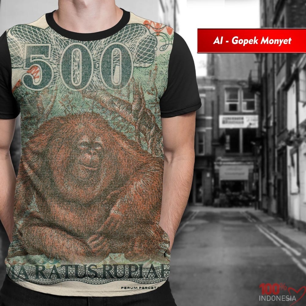 KAOS DISTRO GAMBAR UANG 500 5RB 1RB PRINTING 3D