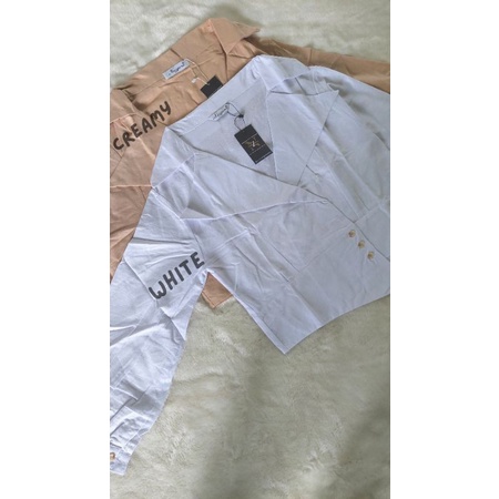 Yoonwoo Blazer / Blazer casual wanita / Outer linen by Nazzara.id