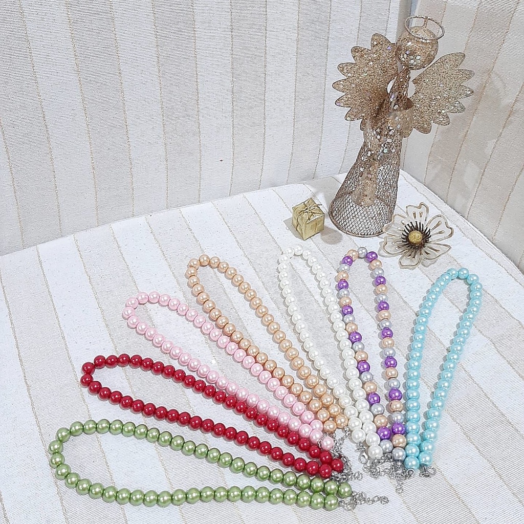 Kalung Mutiara Imitasi Korea Fashion Import Manik Rantai