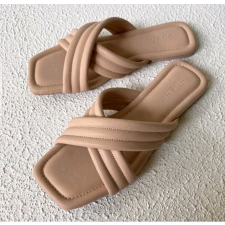 Sandal flat wanita Teplek strap Tali silang CKL 04