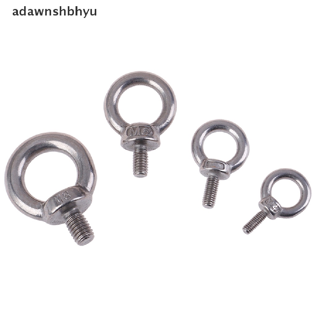 Adawnshbhyu 1Pc 304alat Sekrup Mata Angkat Laut Bahan Stainless Steel Ring Loop Hole Untuk Eyebolt