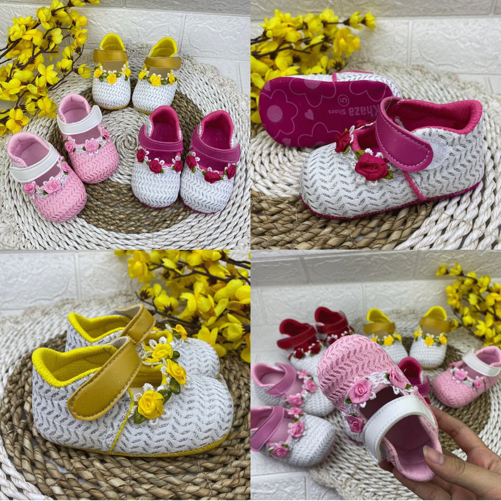 SEPATU PREWALKER BABY BAYI PESTA ANAK PEREMPUAN PAYET BUNGA 0-12 BULAN XP01