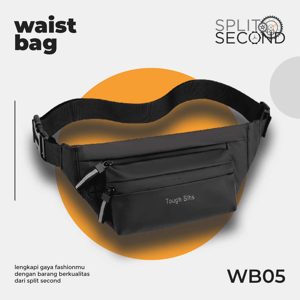 ∞ SplitSecond ∞ Haoshuai Tough Slhs Tas Selempang Pria Anti Air Waistbag Waterproof - WB05 / 3393