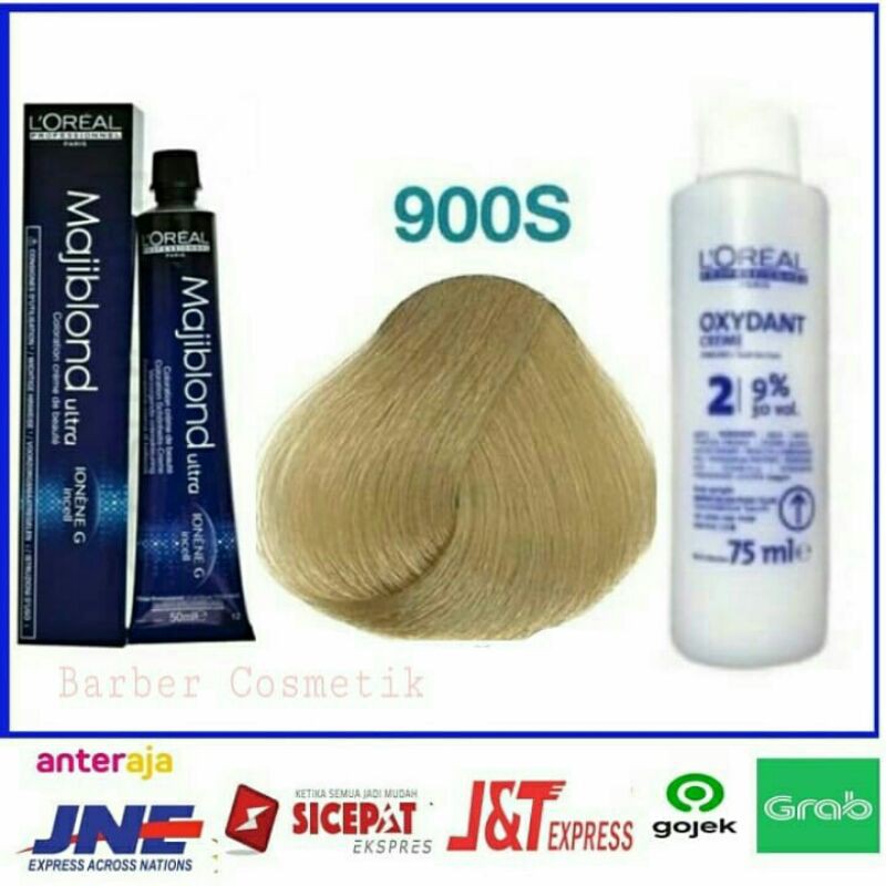 cat rambut loreal majiblond maji fashion blonde 900s + oxidant hair Color cat rambut pewarna rambut