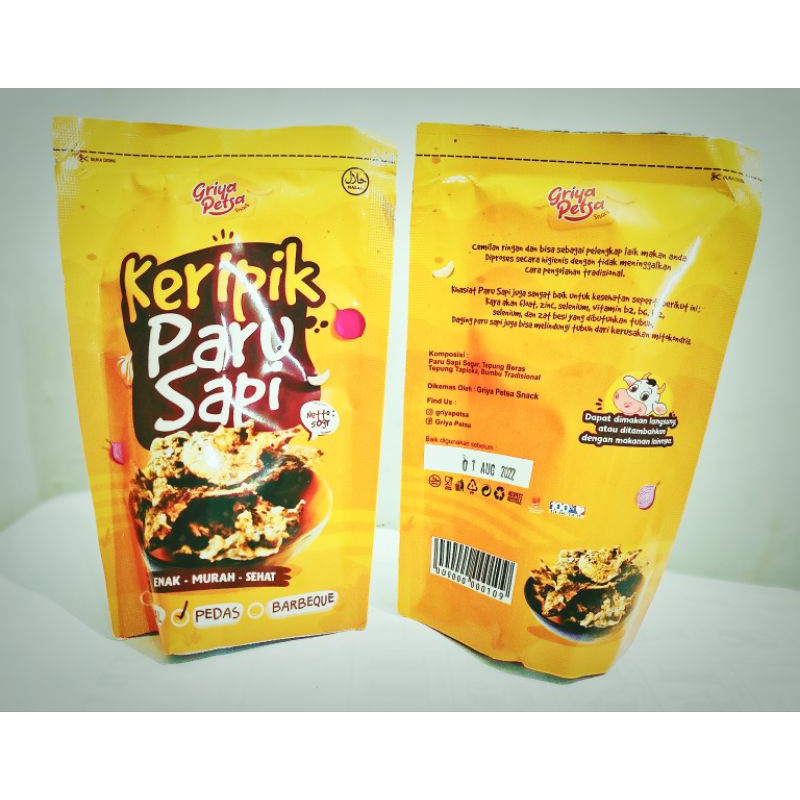 Jual Keripik Paru Sapi 3 Rasa Makanan Camilan Cemilan Snack Kripik