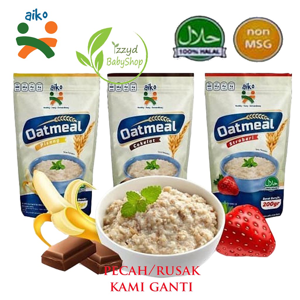 Aiko Oatmeal AIKO 200g Buah Untuk MPASI / cemilat diet / AIKO Baby Oatmeal Buah Untuk Makanan Pendamping ASI / Bubur Oatmeal mpasi