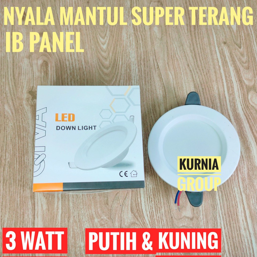 DOWNLIGHT LED 7W IB PANEL 2.5inc PUTIH &amp; WARM 7WATT BULAT  LAMPU POJOK PLAFON DROP CEILING TERMURAH