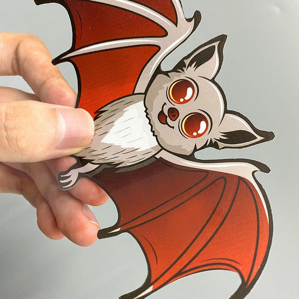 Solighter 12 Pcs Halloween Bat Stiker Hadiah Festival Perlengkapan Pesta Ornamen Kartun Labu