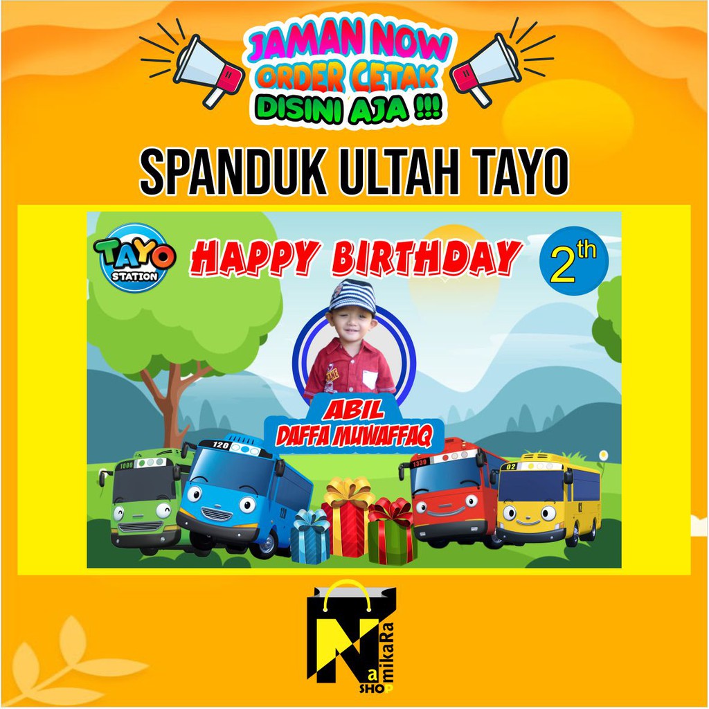 BANNER SPANDUK BACKDROP ULANG TAHUN tema TAYO