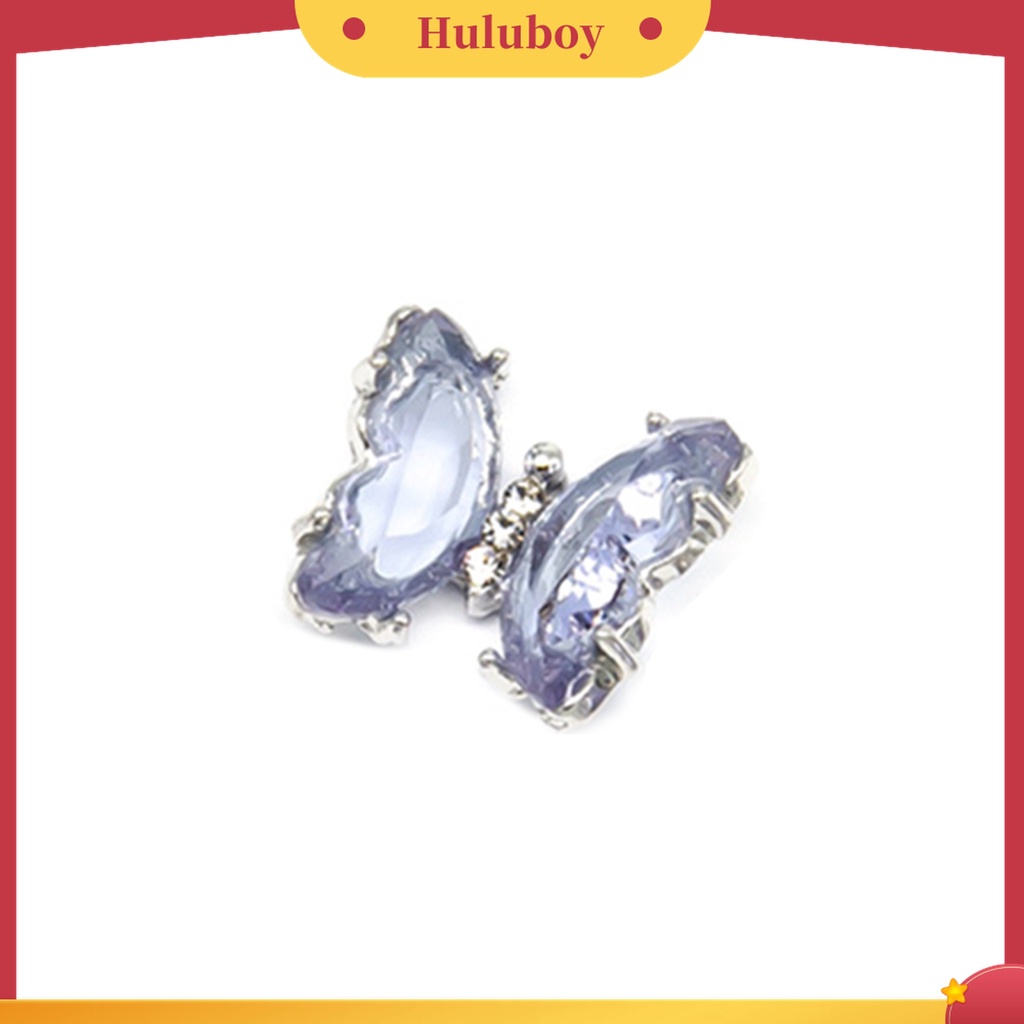 Huluboy Huluboy♡ Kupu-kupu Kristal Cubic Zirconia Imitasi 3D Transparan Untuk Dekorasi Nail Art Butterfly