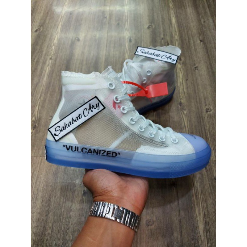 Sepatu Converse High Vulcanized Off White Transparent