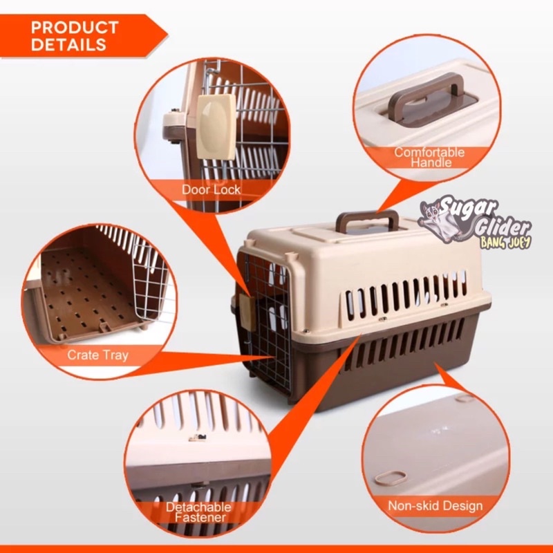 PET CARGO PETCARGO TAS CARRIER FREE + TRAY KANDANG TREVEL PETCARGO KUCING ANJING KENNEL BOX KELINCI KUCING ANJING MUSANG AYAM (01)