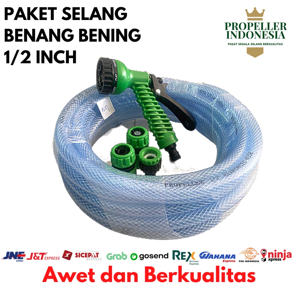 SELANG AIR 1/2 15M PAKET BENANG BENING/SELANG AIR TAMAN/SELANG SIRAM TANAMAN/ALAT SIRAM TANAMAN