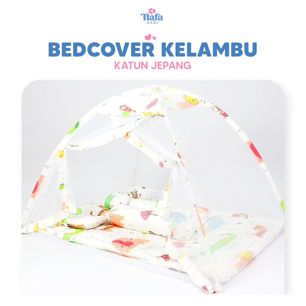 NAFA BABY - Bedcover Bayi Set Include Kelambu Tenda Bayi | Perlengkapan Tidur Bayi | Katun Jepang