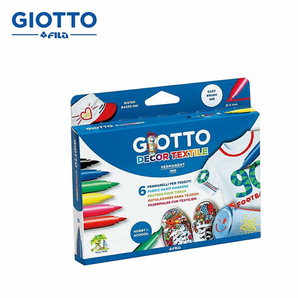 

Giotto Decor Textile 6 color/ Spidol Permanent Kain 6 warna