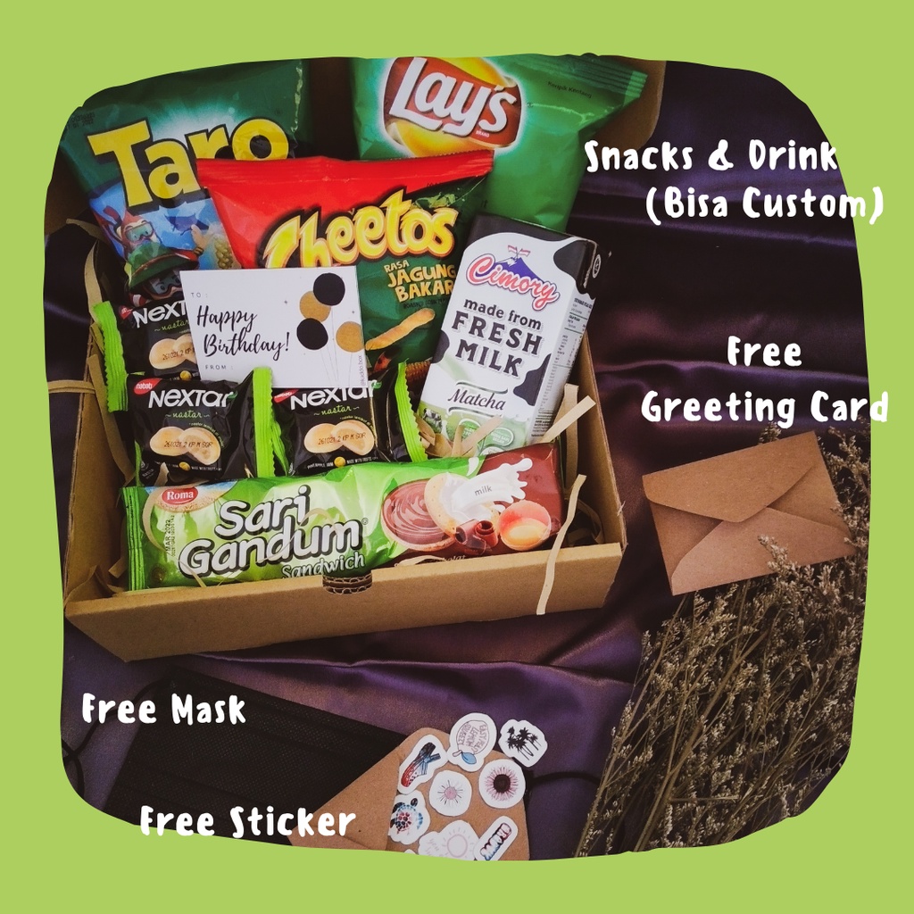 

Snack Box Green Edition | Hampers | Gift Box | For Birthday, Graduation, Anniversarry, etc