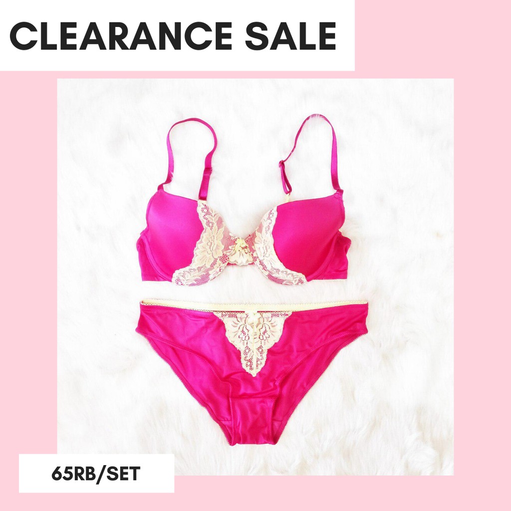 CUCI GUDANG BRA SET LUCU BRA SET BAGUS BRA SET PINK BUTTERFLY