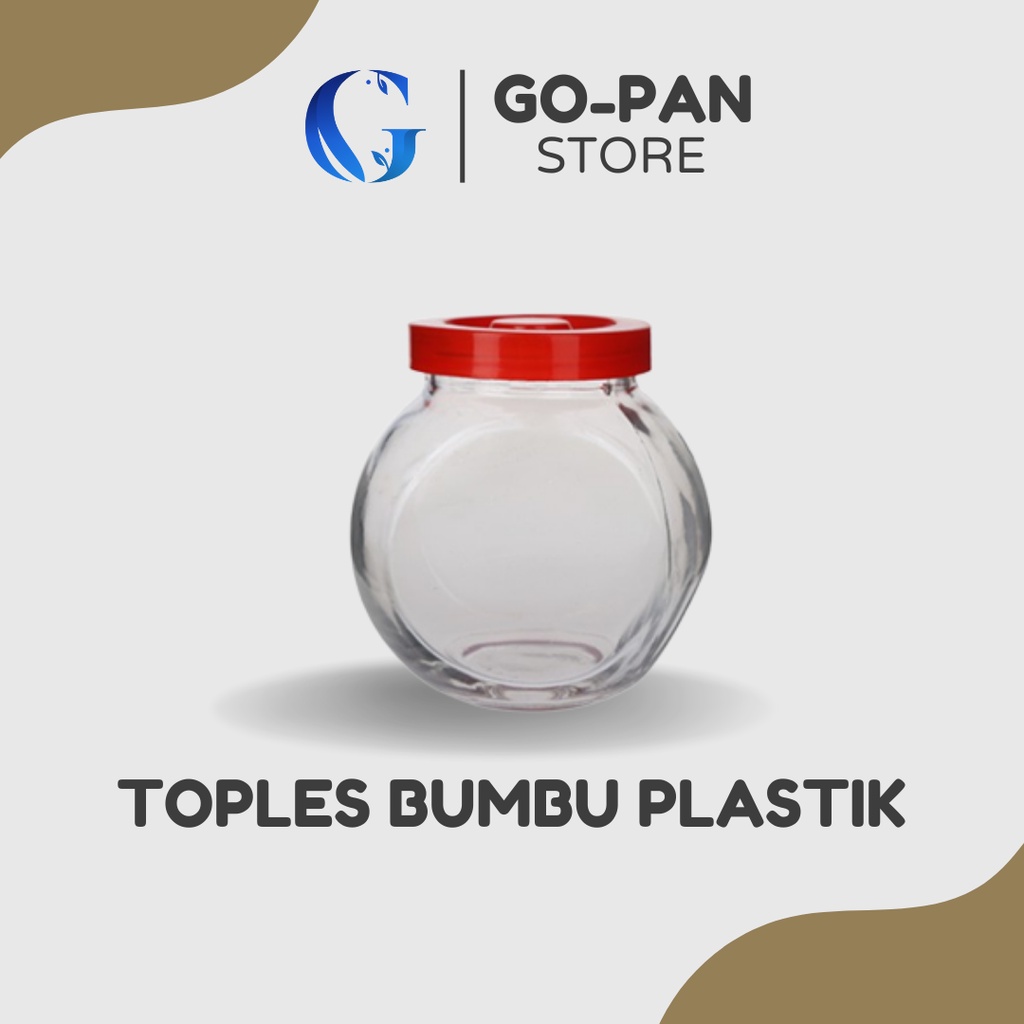Toples Bumbu Dapur Bulat Lucu Tutup Merah Ukuran Kecil 150 ml Bahan Kaca Kedaung Set Aesthetic Serba