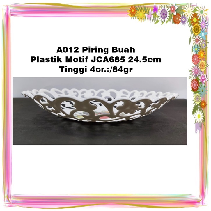 A012 Piring Buah Plastik Motif JCA685 24.5cm